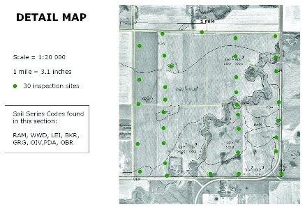 Typical soil sampling and inspection pattern for a detailed soil survey