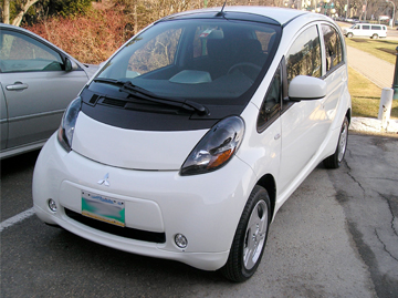 Photograph of all-electric Mitsubishi i-MiEV